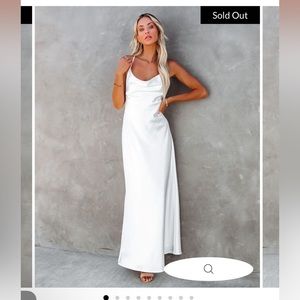 Satin white maxi dress